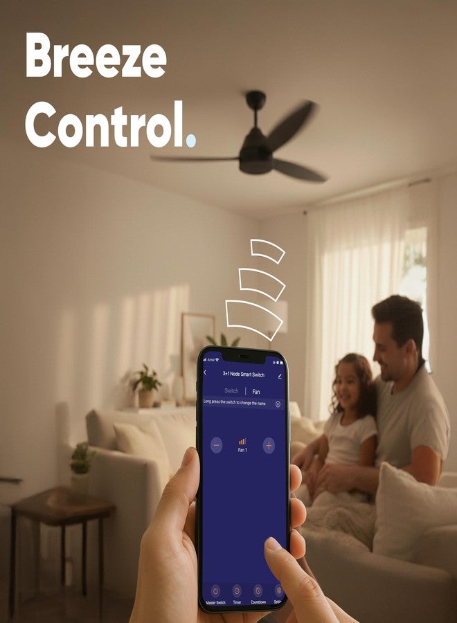 AZIOT 3+1 Fan Smart Switch - WiFi/Bluetooth Communication - Made in India - Timer Function - Works with Google Home and Amazon Alexa… (3+1 Node) - Image 4